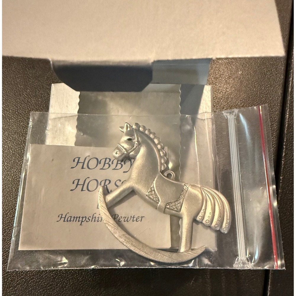 Hampshire Pewter Hobby Horse‎ Ornament Silver 1989 Rocking Horse Vintage